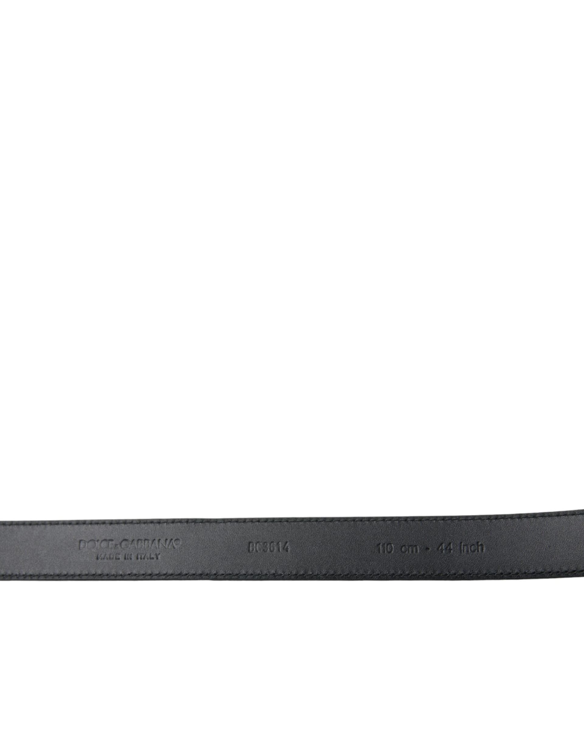 Dolce & Gabbana Black Suede Leather Gold Metal Buckle Belt - 3