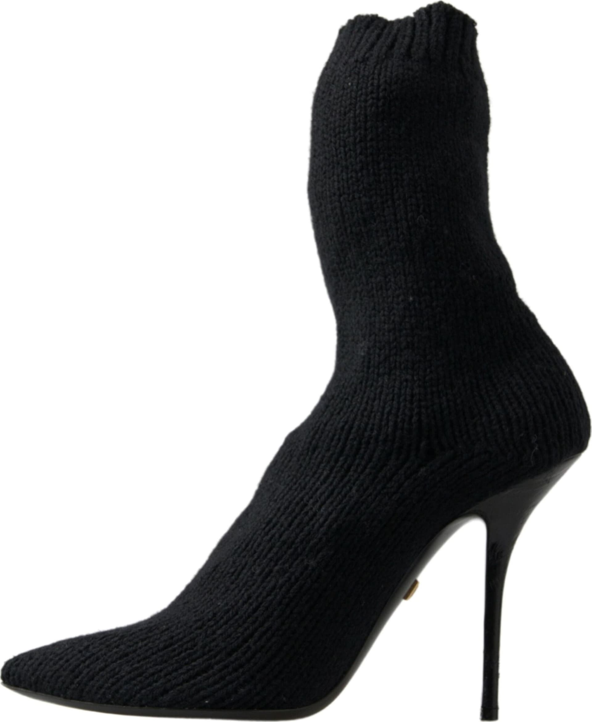 Dolce & Gabbana Black Stiletto Heel Mid Calf Women Boot Shoes - 2