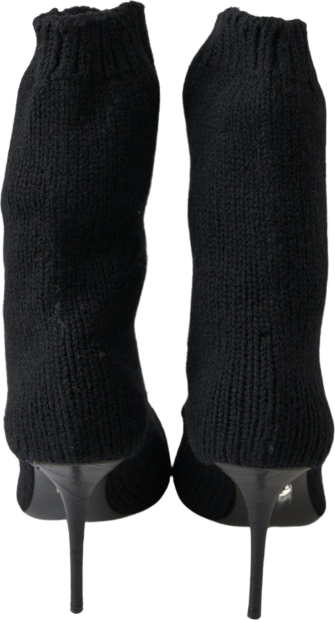 Dolce & Gabbana Black Stiletto Heel Mid Calf Women Boot Shoes - 5