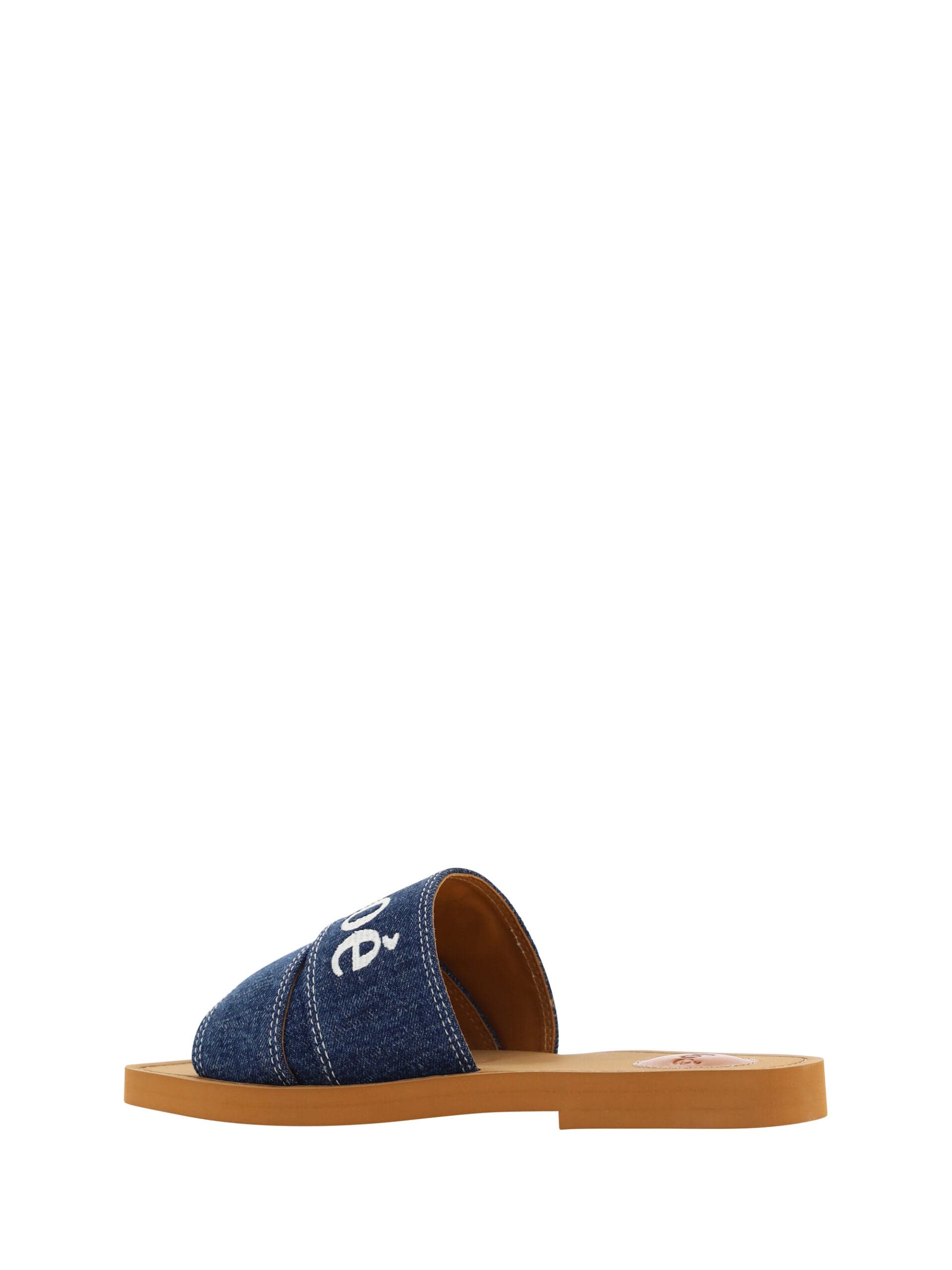 Chloé Denim Blue Cotton Slides Woody Sandals - 2
