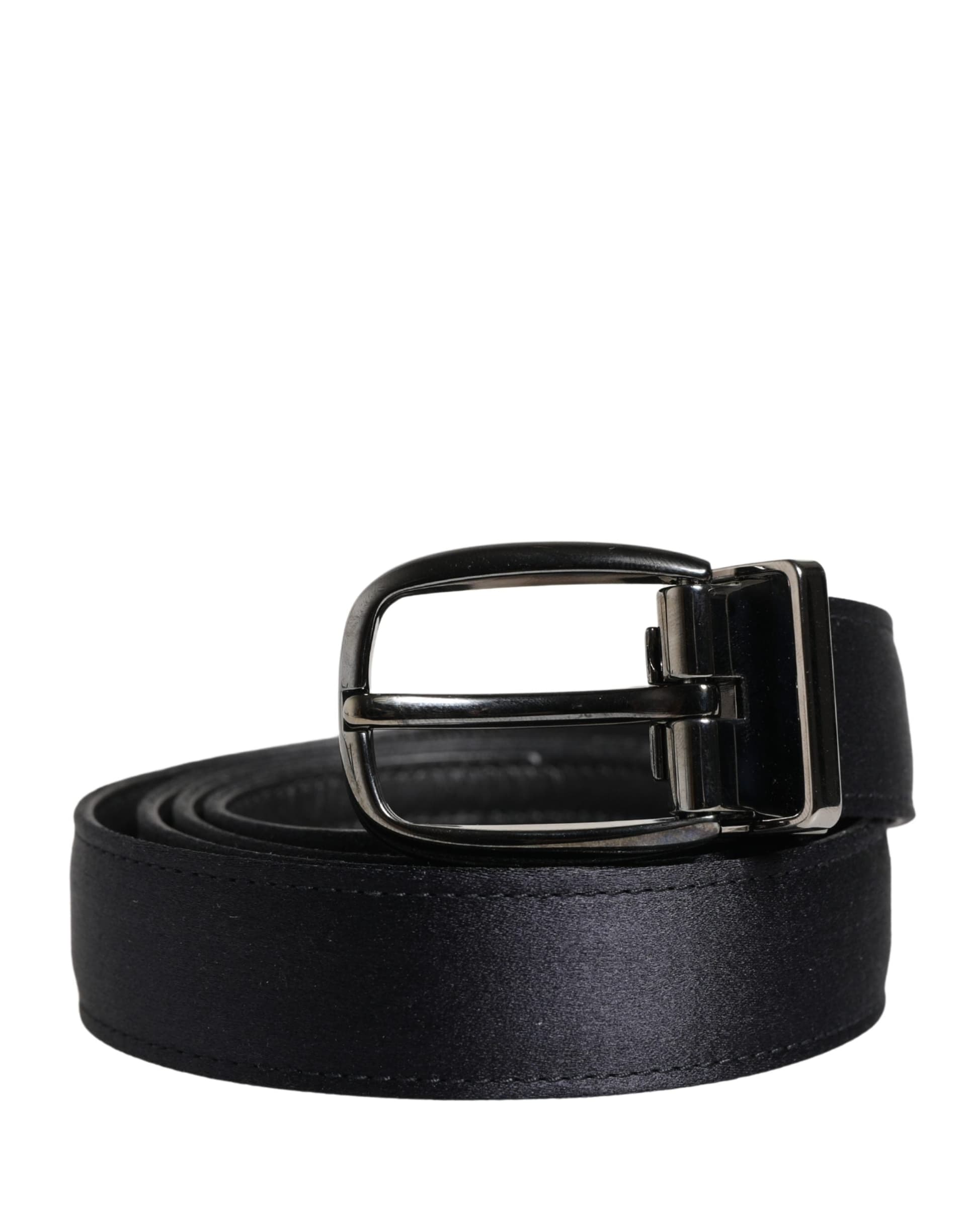 Dolce & Gabbana Men Black Classic Viscose Metal Buckle Belt - 2