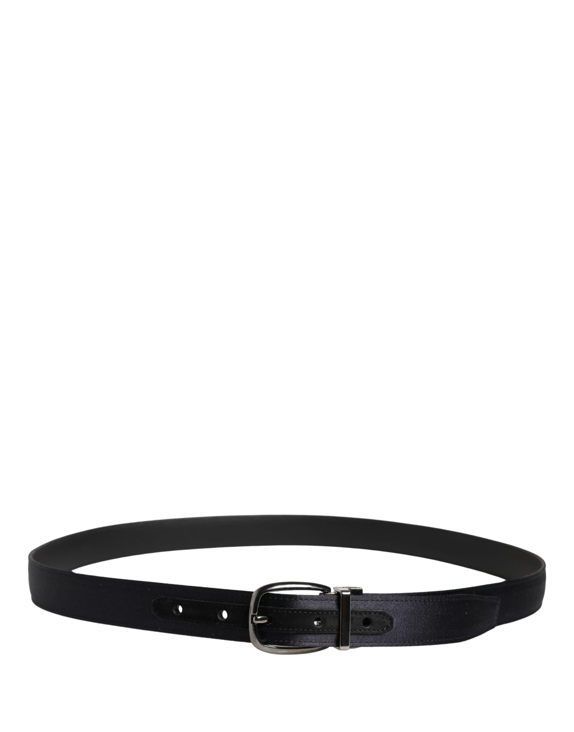 Dolce & Gabbana Men Black Classic Viscose Metal Buckle Belt - 3