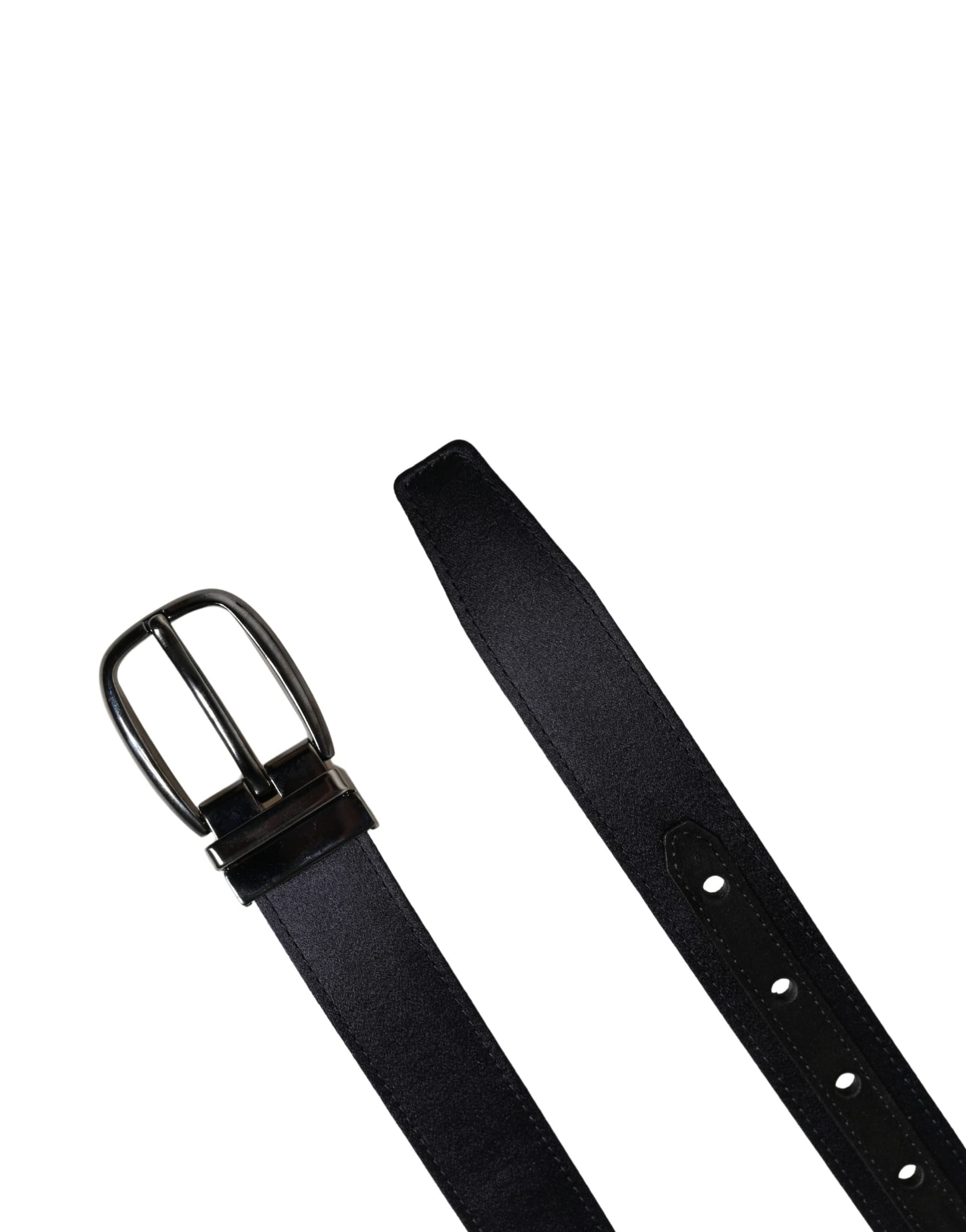 Dolce & Gabbana Men Black Classic Viscose Metal Buckle Belt - 6