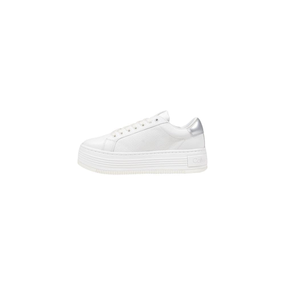 Calvin Klein Jeans Silver Leather Platform Sneakers - 3