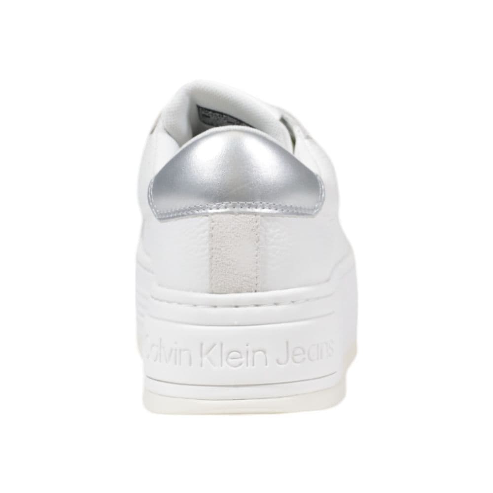 Calvin Klein Jeans Silver Leather Platform Sneakers - 5