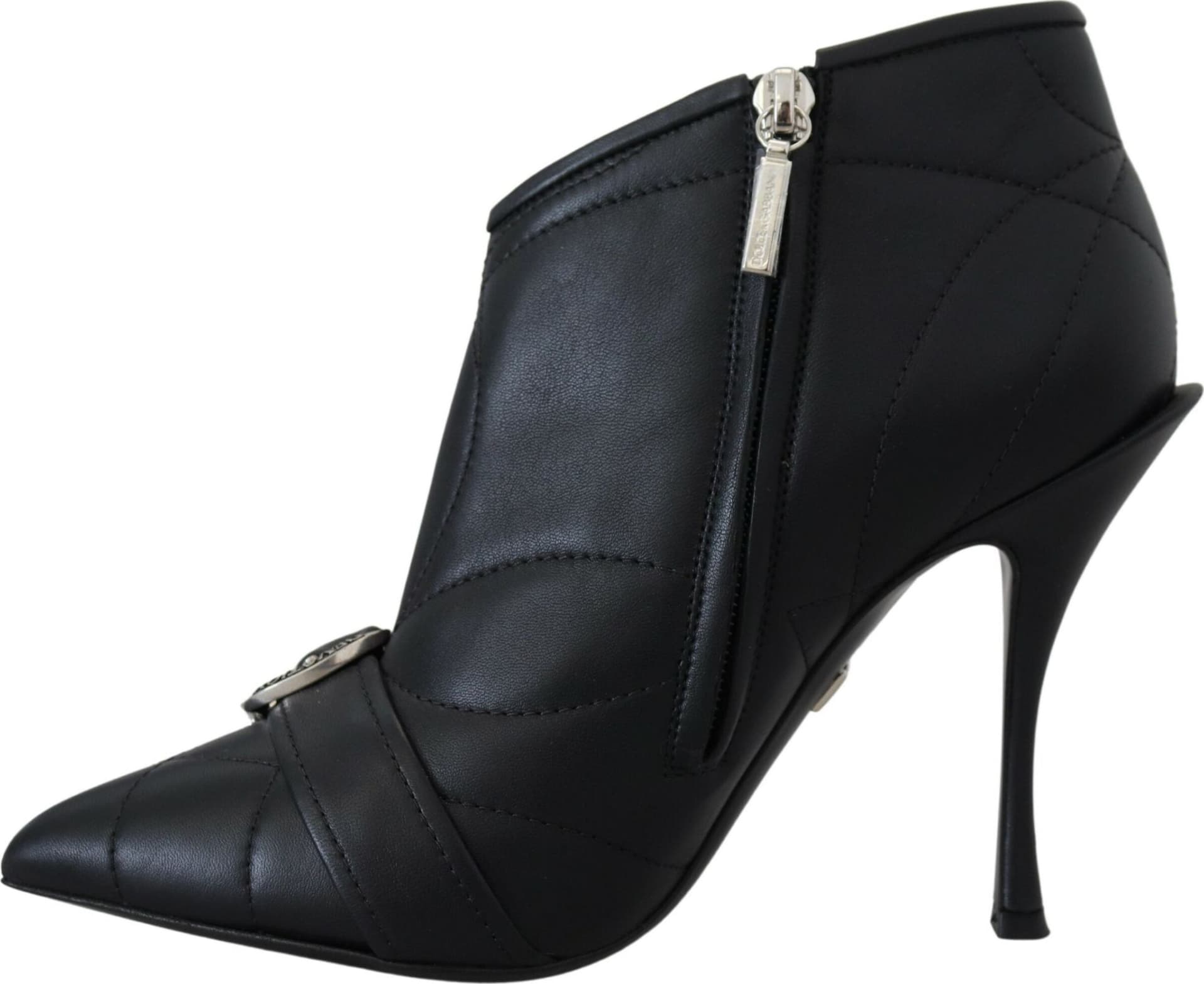 Dolce & Gabbana Black Devotion Quilted Buckled Ankle Boots Shoes - 4
