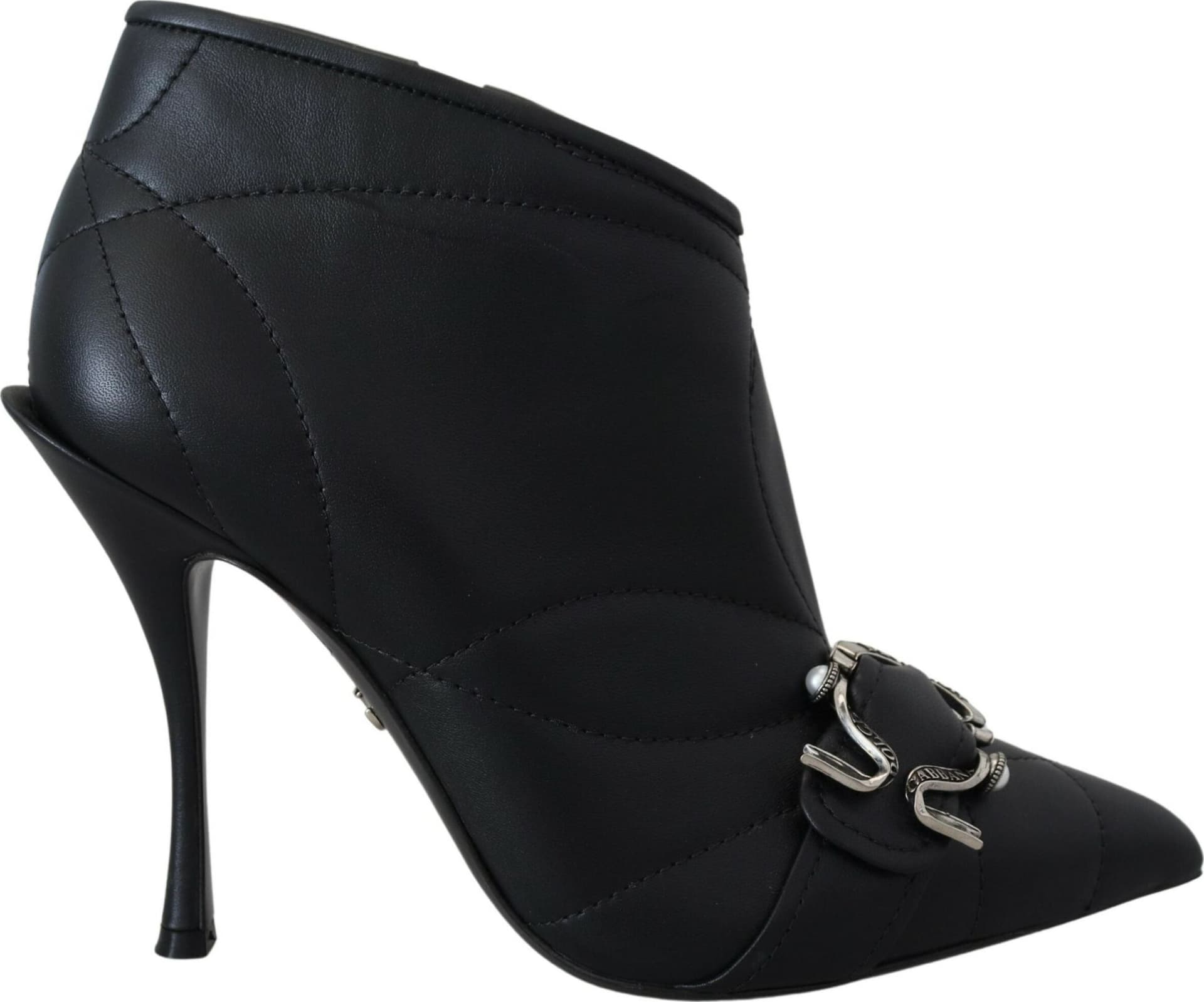 Dolce & Gabbana Black Devotion Quilted Buckled Ankle Boots Shoes - 5