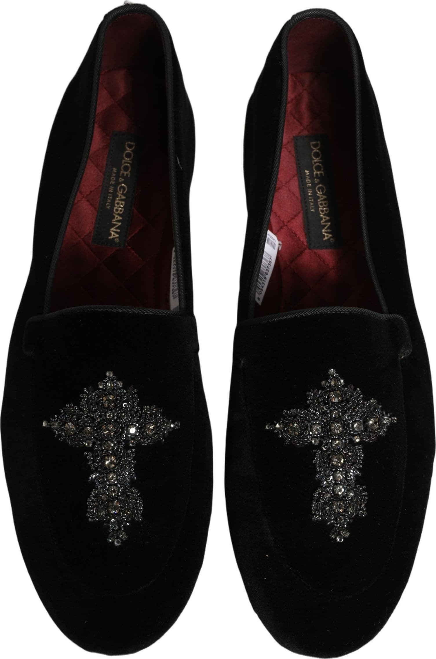 Dolce & Gabbana Black Suede Embellished Dress Loafers Shoes - 3