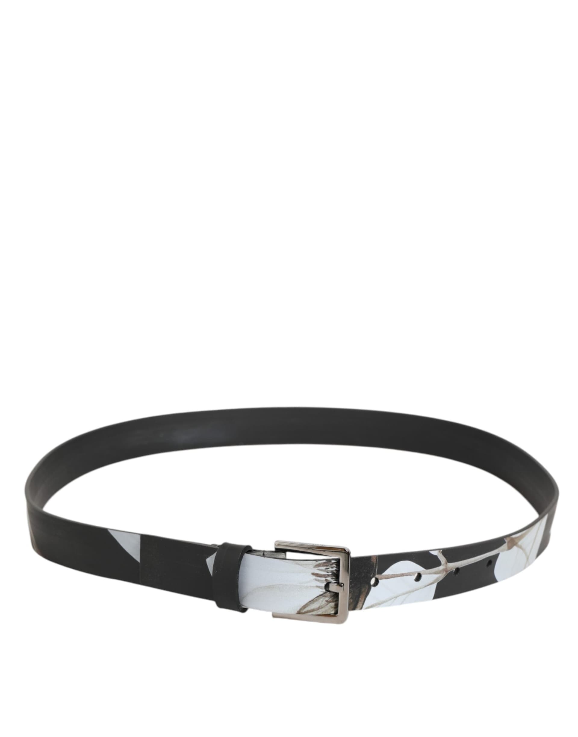 Dolce & Gabbana Multicolor PVC Floral Silver Buckle Men Belt - 3