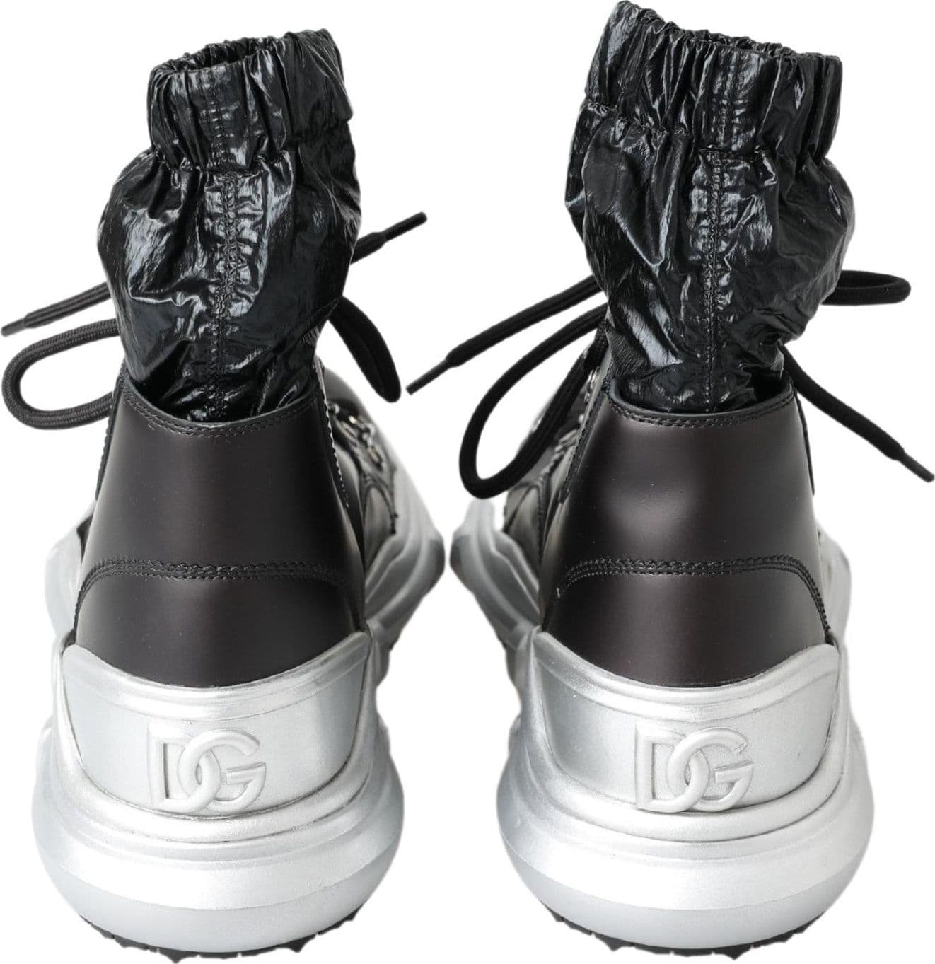 Dolce & Gabbana Black Nylon Galileo High Top Sneakers Shoes - 7