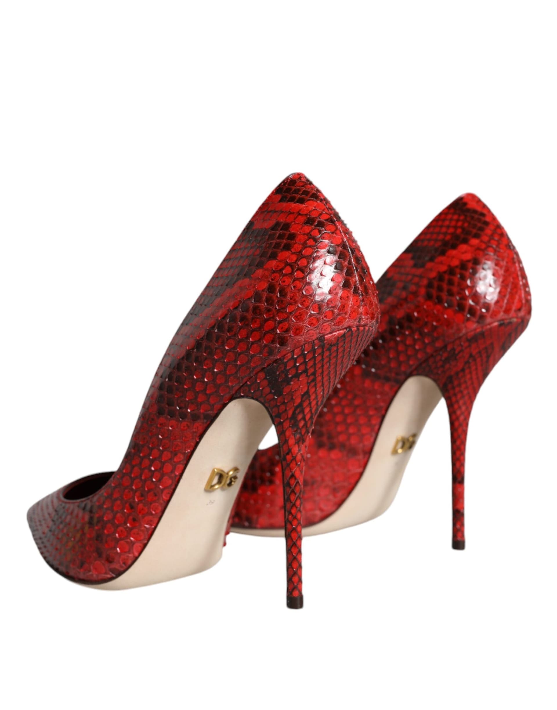 Dolce & Gabbana Red Leather Stiletto High Heels Pumps Shoes - 3
