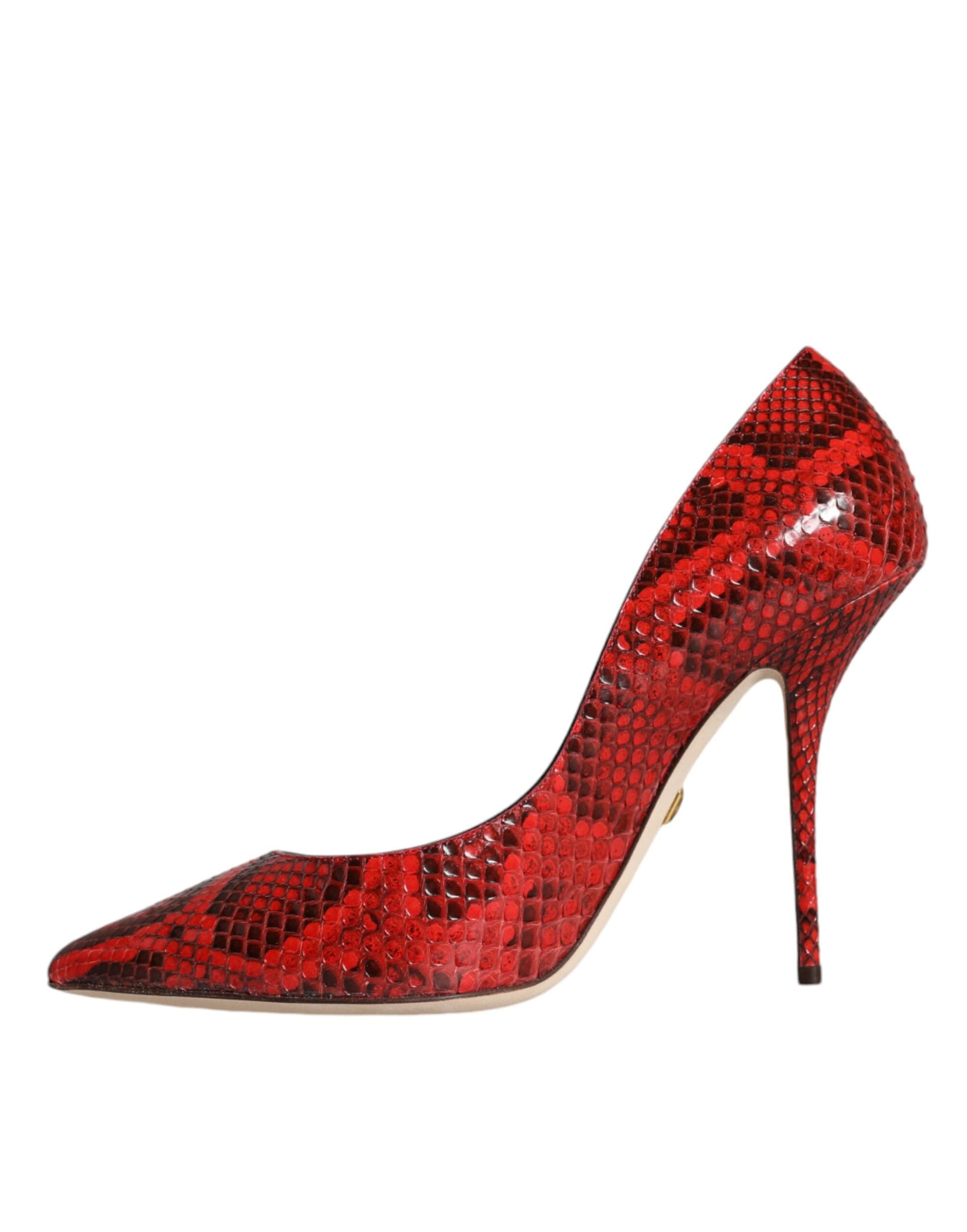 Dolce & Gabbana Red Leather Stiletto High Heels Pumps Shoes - 4