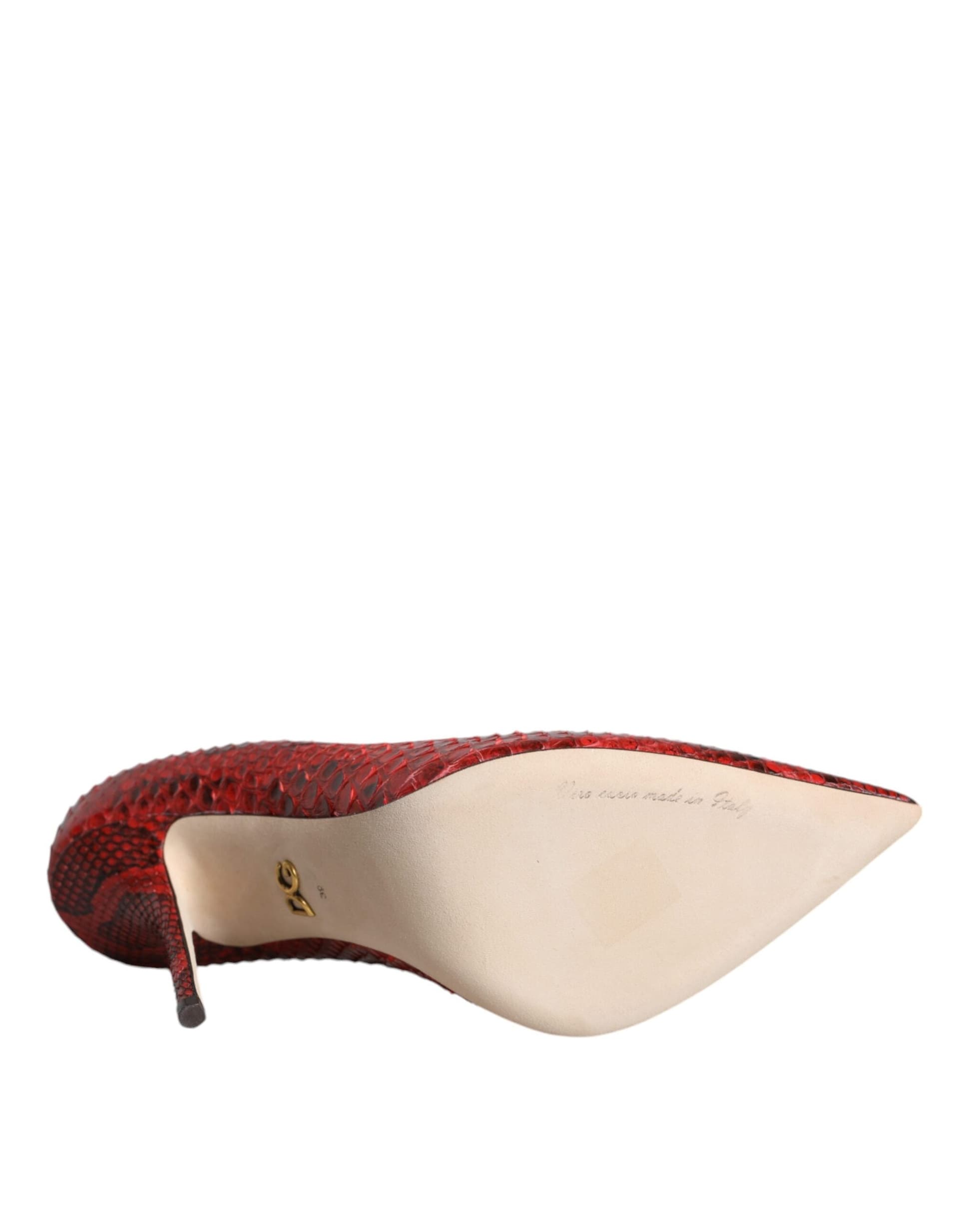 Dolce & Gabbana Red Leather Stiletto High Heels Pumps Shoes - 6
