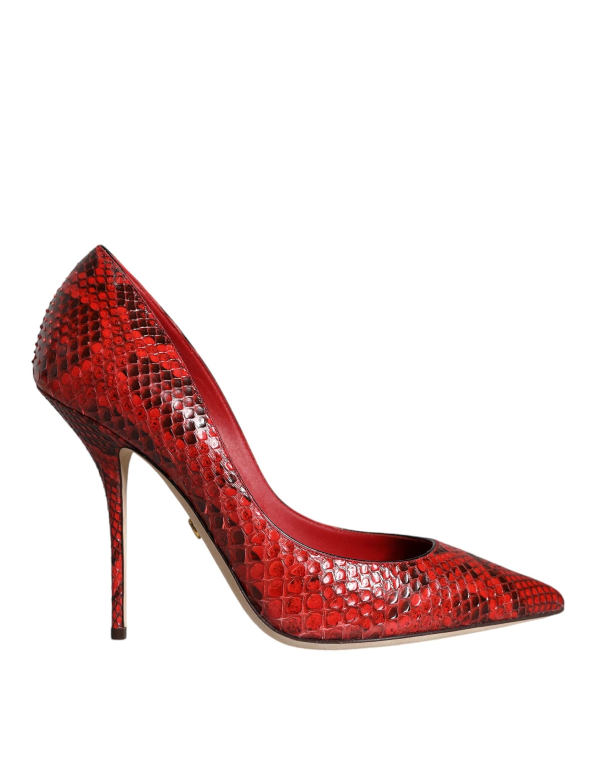 Dolce & Gabbana Red Leather Stiletto High Heels Pumps Shoes - 7