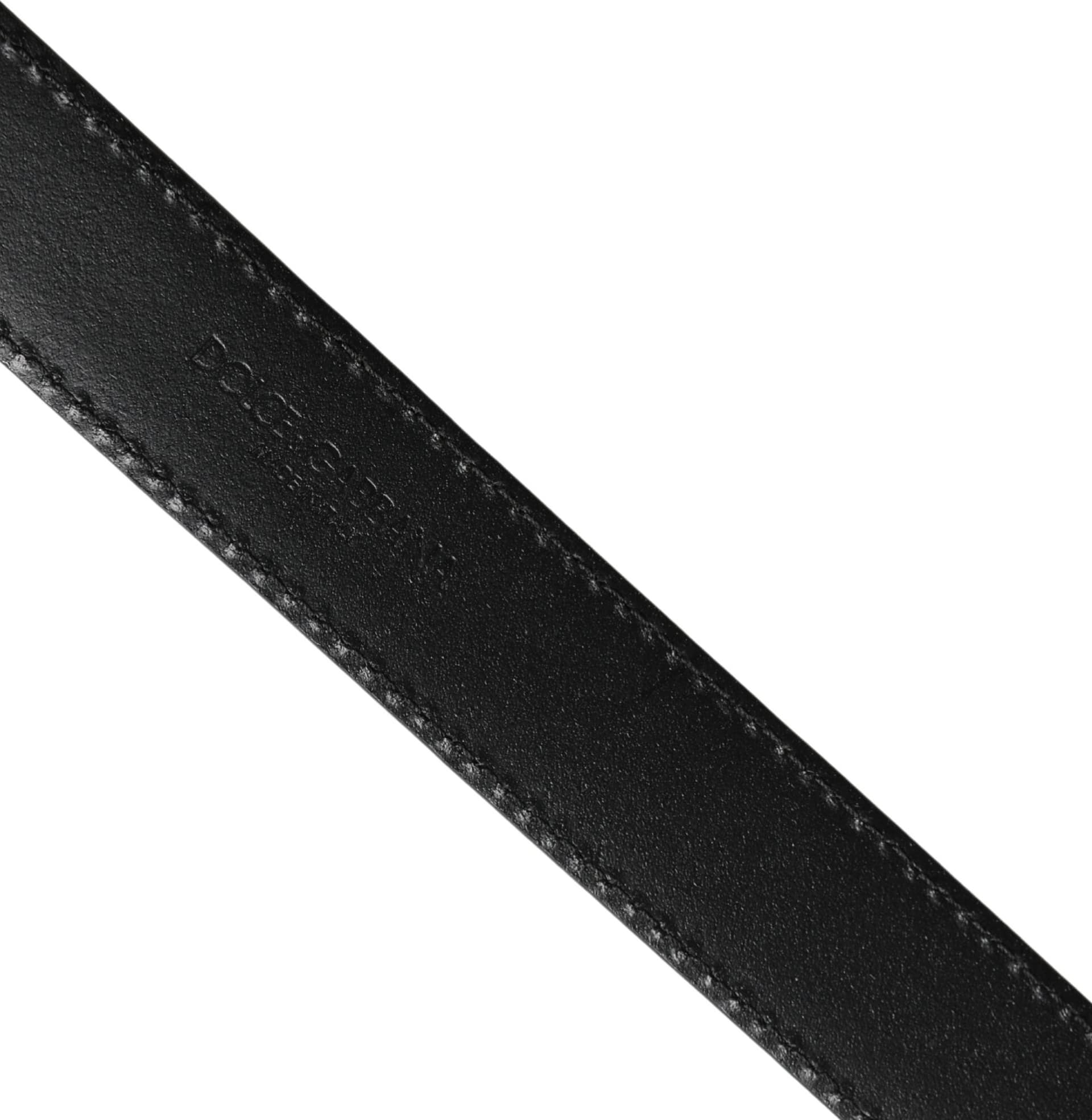 Dolce & Gabbana Men Silver Classic Leather Square Buckle Belt - 6