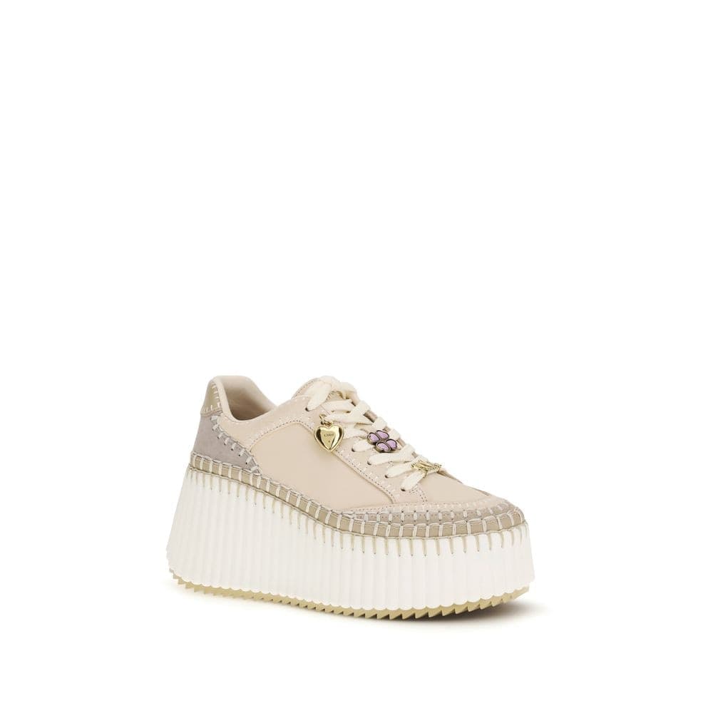 Chloé Beige Calf Leather Bos Taurus Platform Sneakers - 2