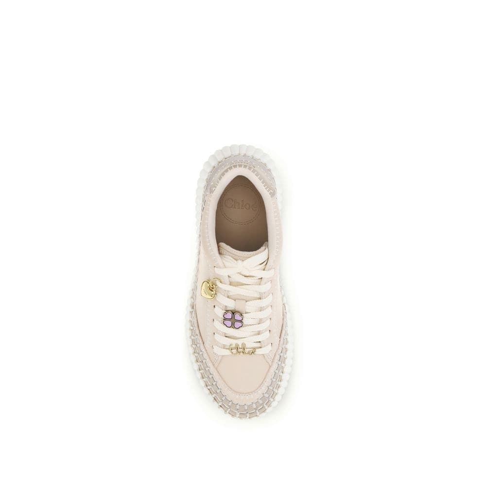 Chloé Beige Calf Leather Bos Taurus Platform Sneakers - 4