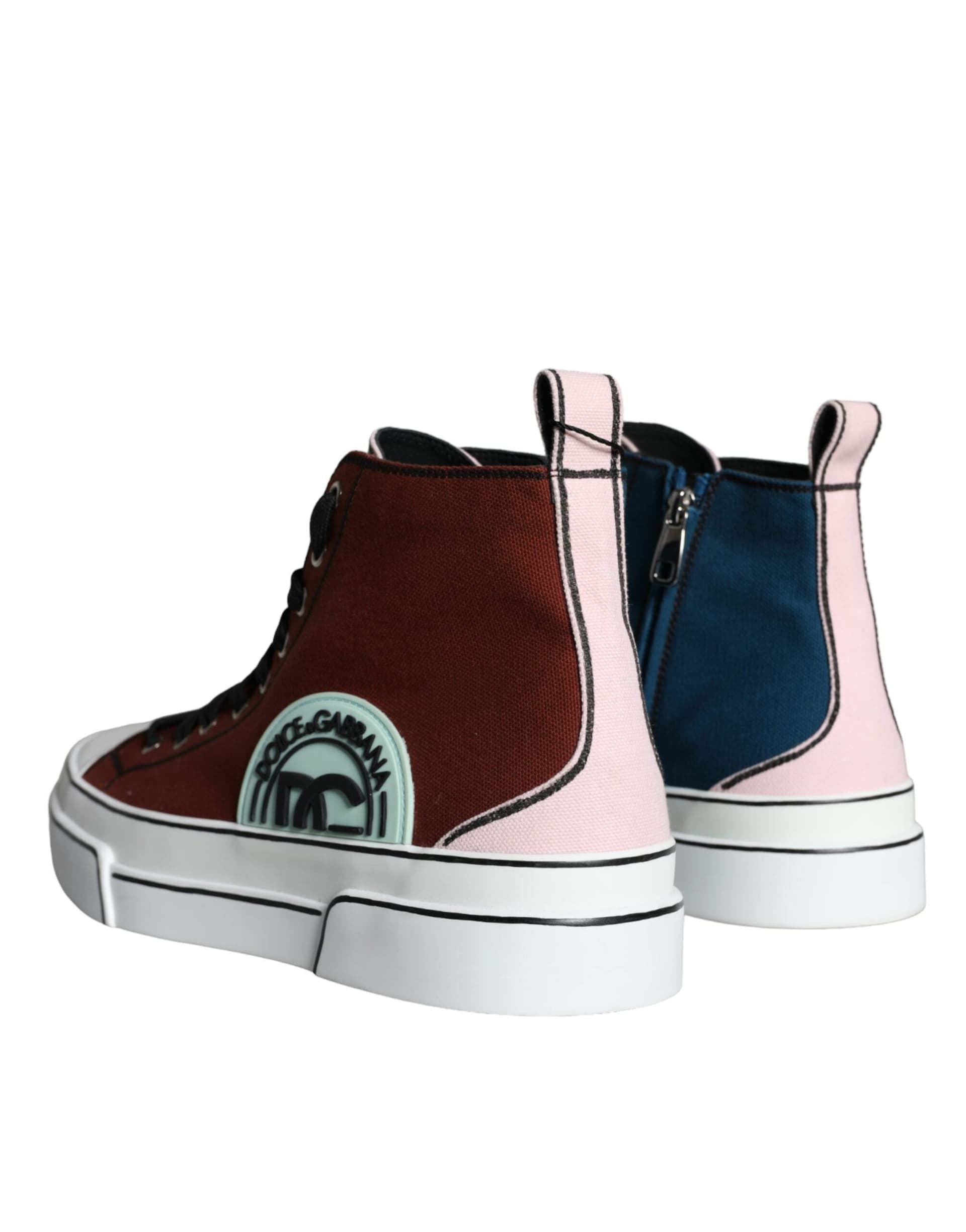 Dolce & Gabbana Multicolor Patchwork High Top Sneaker Shoes - 3