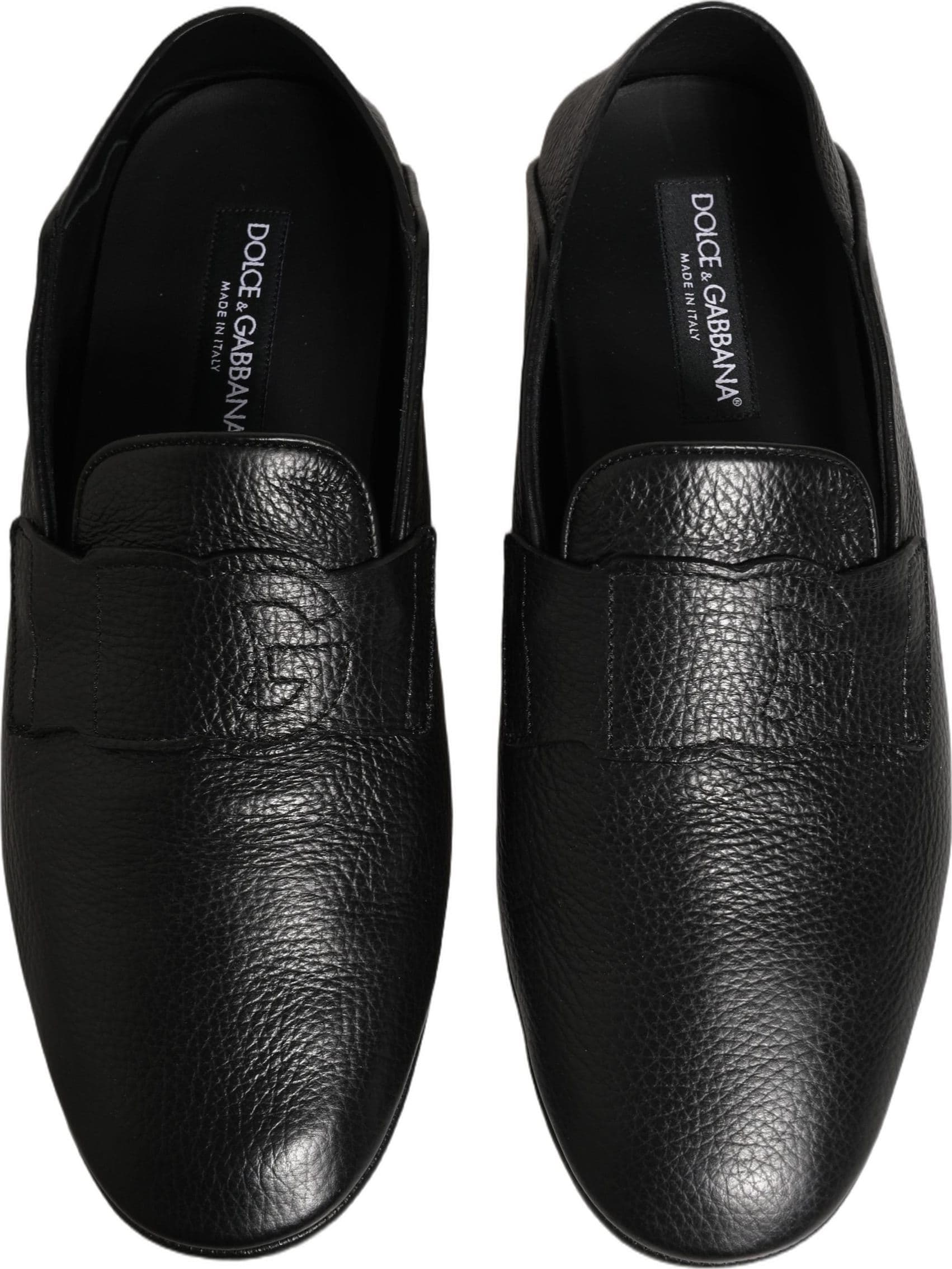 Dolce & Gabbana Black Deerskin Leather Driver Loafers Shoes - 3
