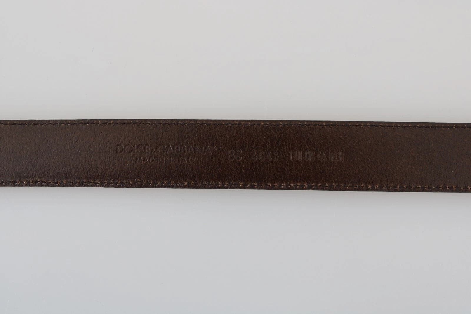 Dolce & Gabbana Blue Perforated Leather Gray Buckle Belt - 4
