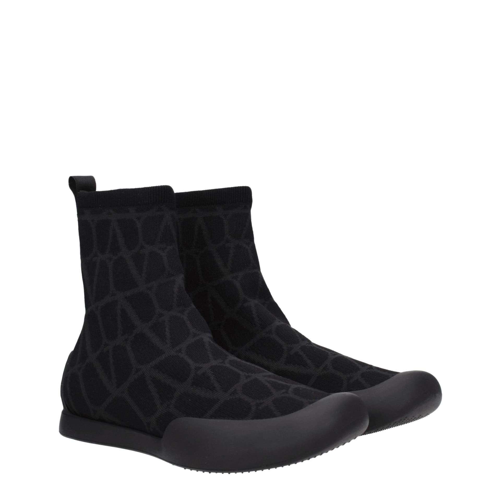 Valentino Garavani Black Fabric High Top Sneakers - 2