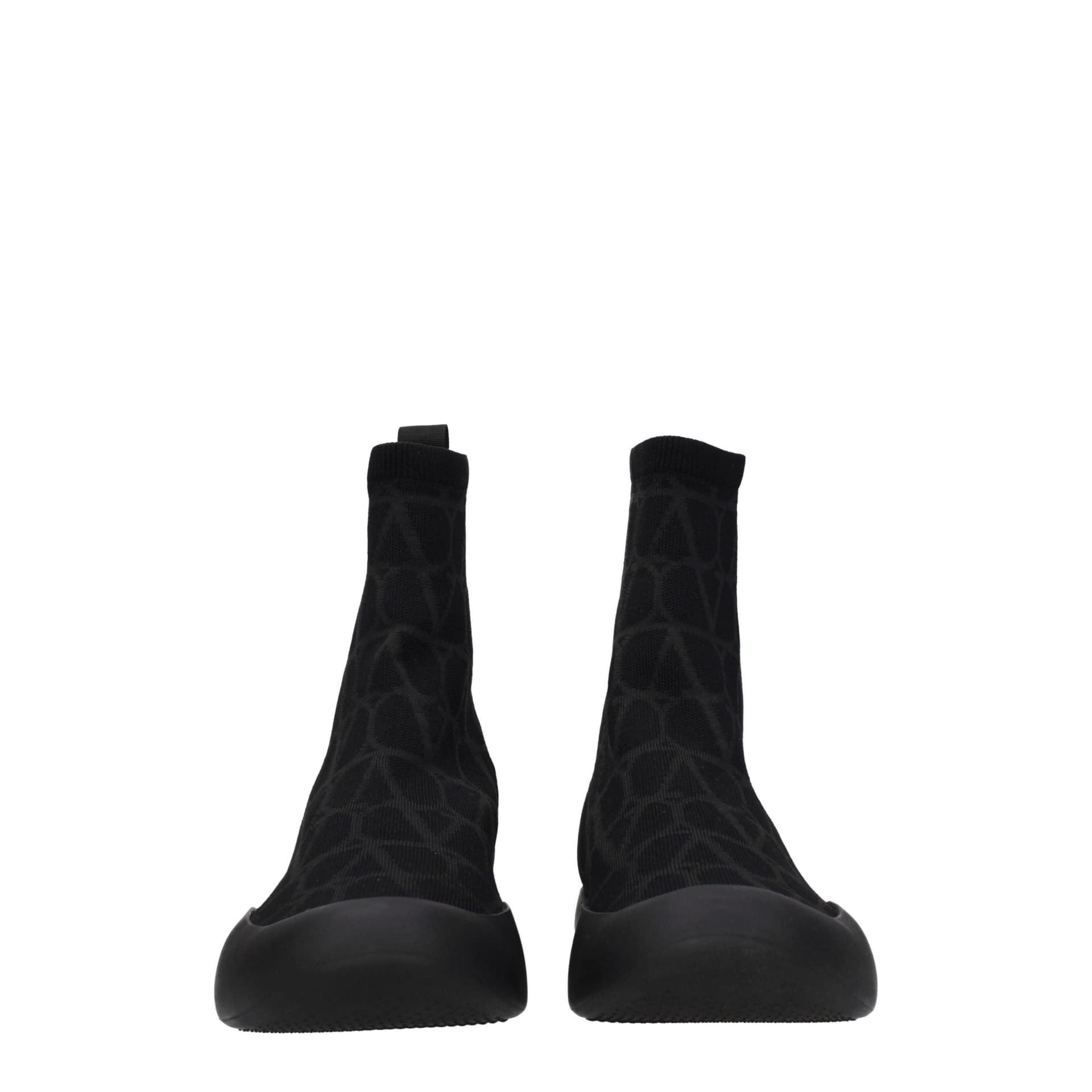 Valentino Garavani Black Fabric High Top Sneakers - 3