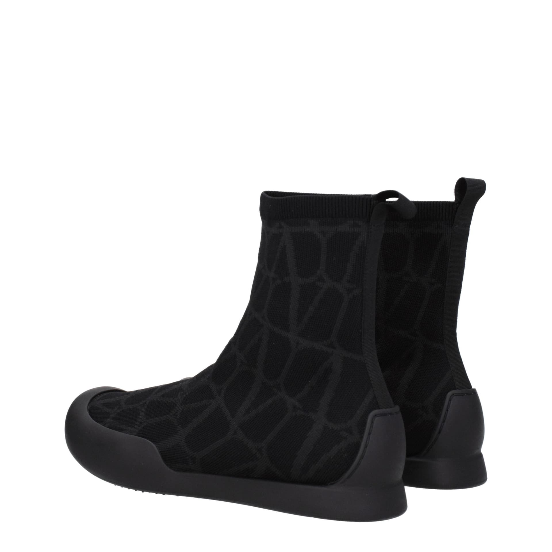 Valentino Garavani Black Fabric High Top Sneakers - 4