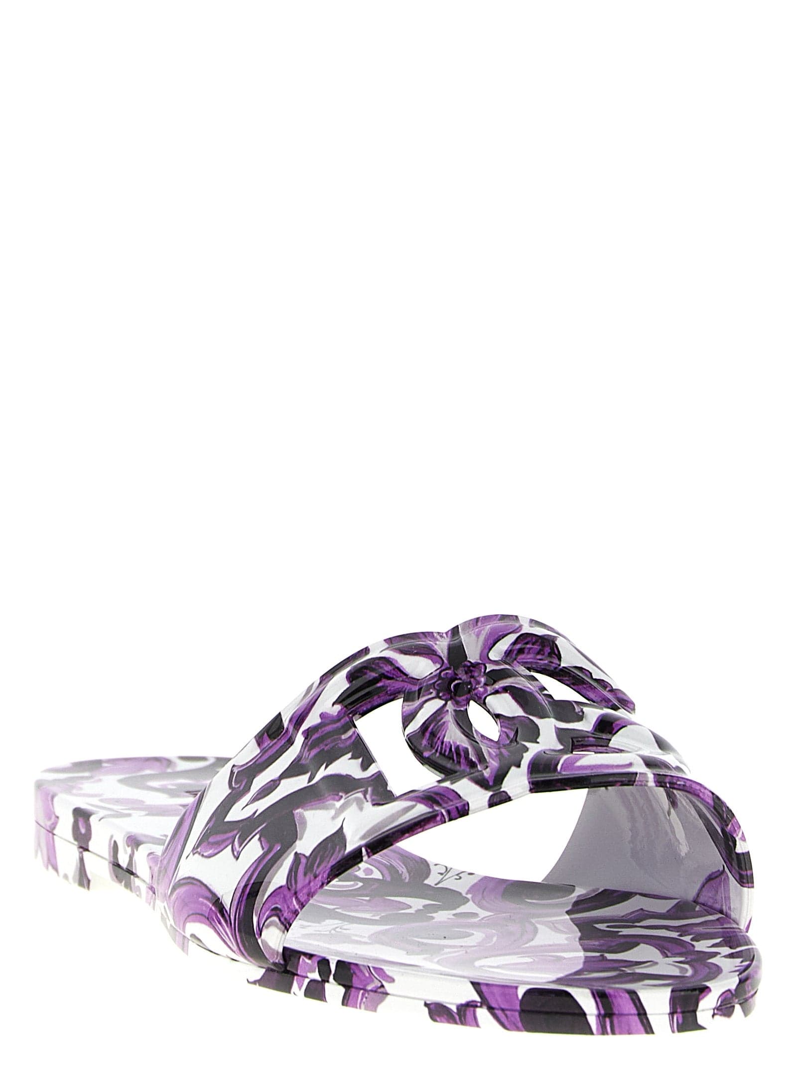 Dolce & Gabbana Purple Plastic Slides - 2