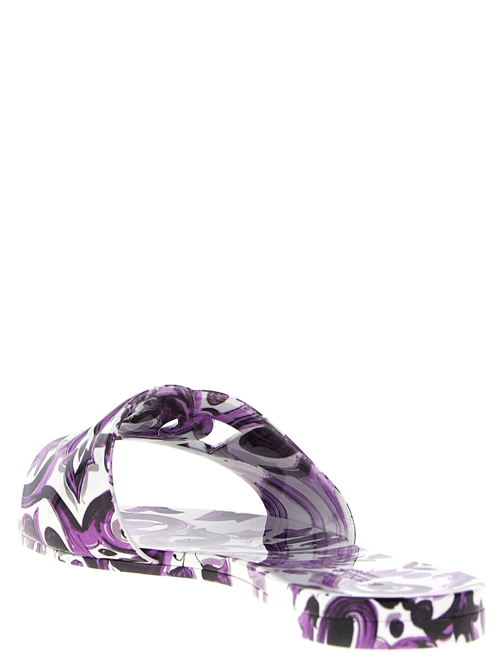 Dolce & Gabbana Purple Plastic Slides - 3