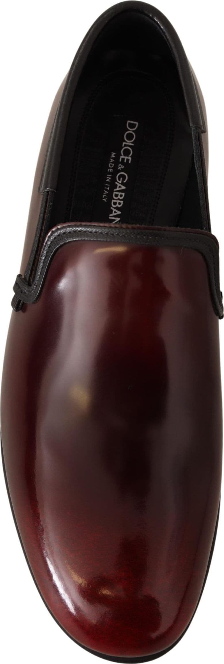 Dolce & Gabbana Bordeaux Patent Leather Dress Loafers Shoes - 3