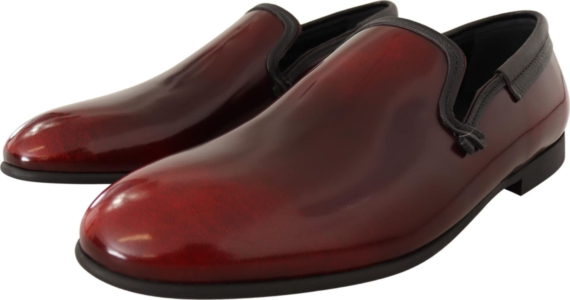 Dolce & Gabbana Bordeaux Patent Leather Dress Loafers Shoes - 5