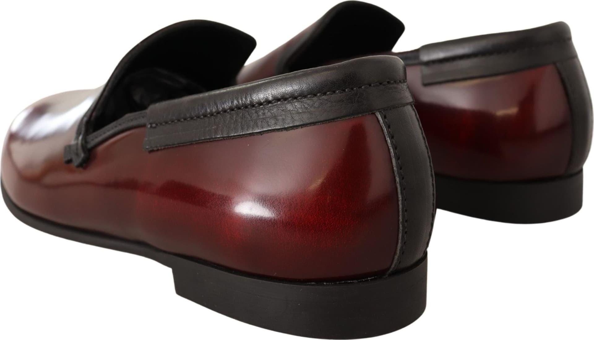 Dolce & Gabbana Bordeaux Patent Leather Dress Loafers Shoes - 6