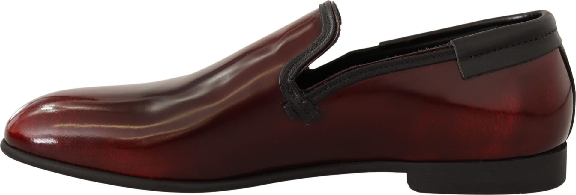 Dolce & Gabbana Bordeaux Patent Leather Dress Loafers Shoes - 7