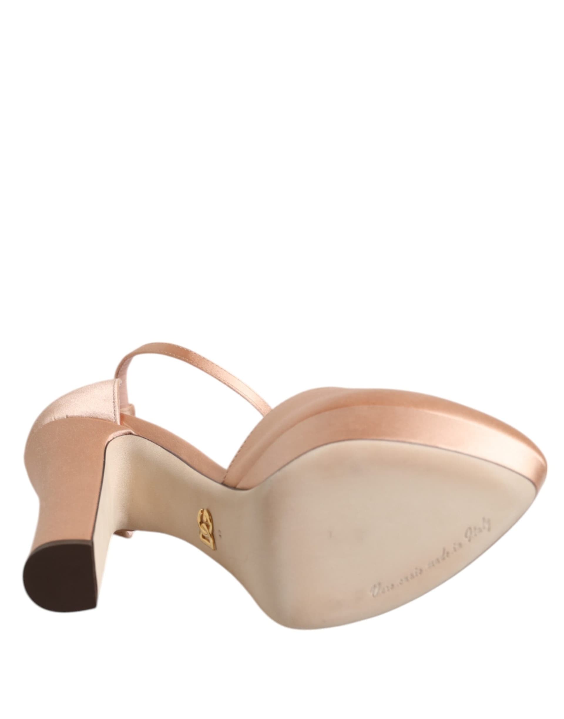 Dolce & Gabbana Pink Block Heels Ankle Strap Sandals Shoes - 8