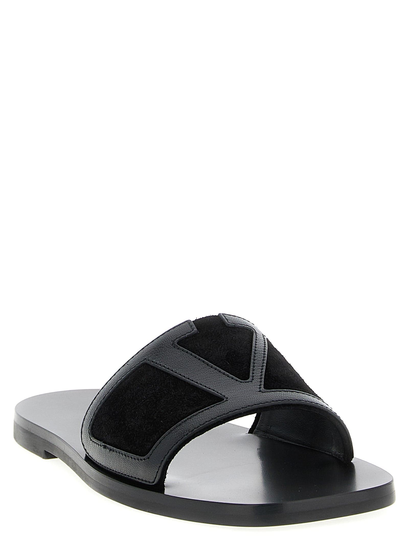 Valentino Garavani Black Calfskin Slides - 2