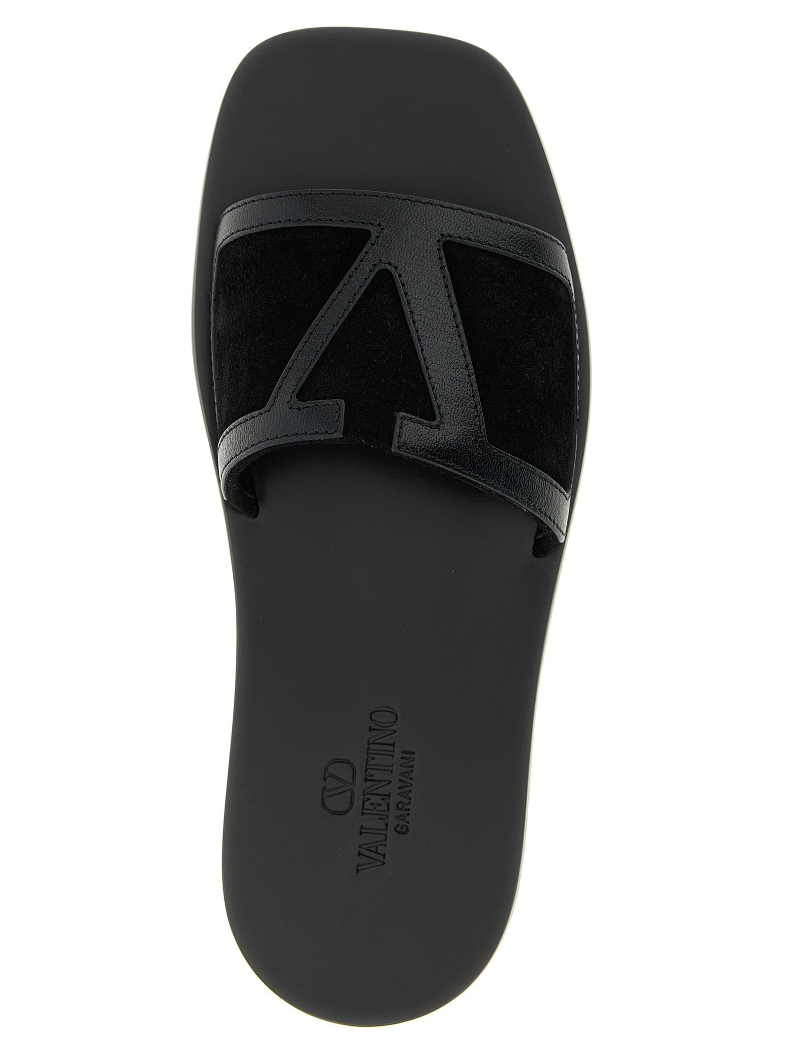 Valentino Garavani Black Calfskin Slides - 4