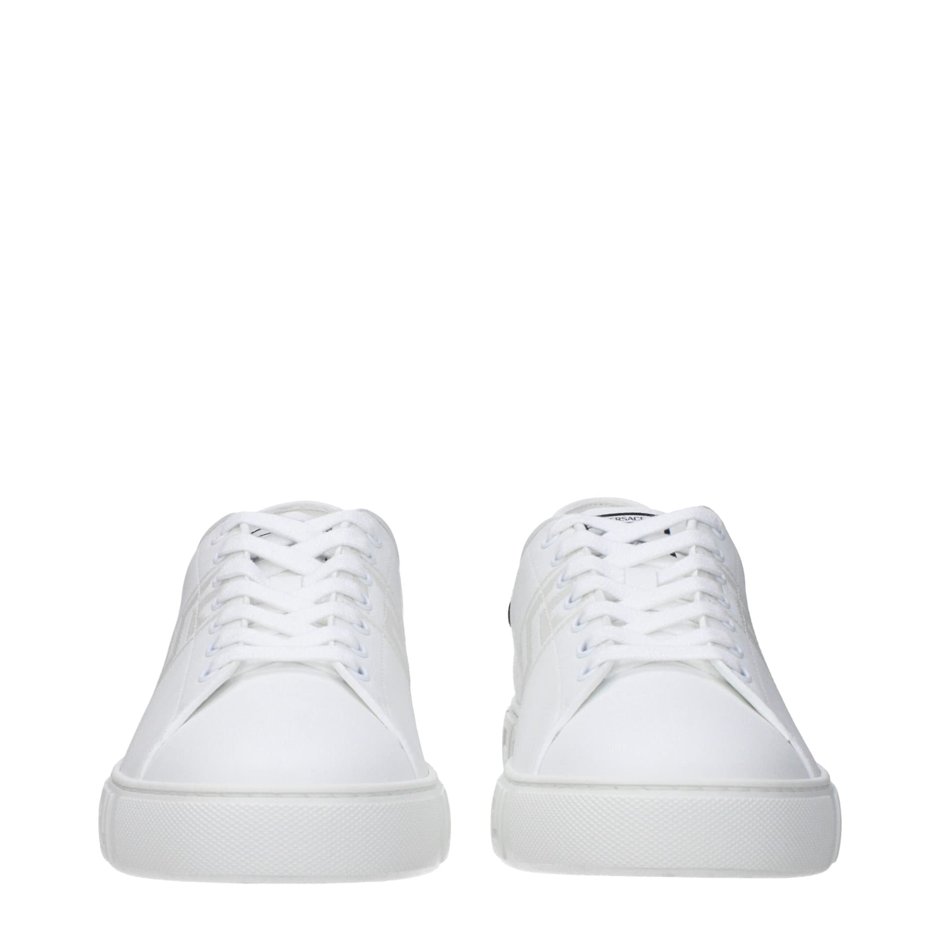 Versace White Leather Low Top Sneakers - 3