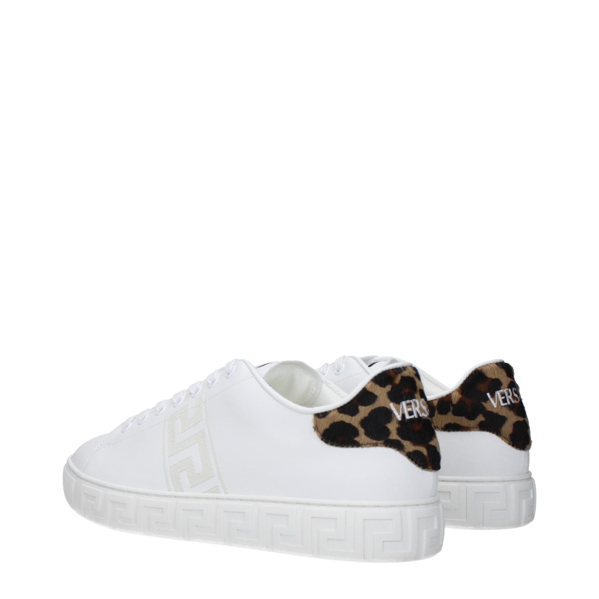 Versace White Leather Low Top Sneakers - 4