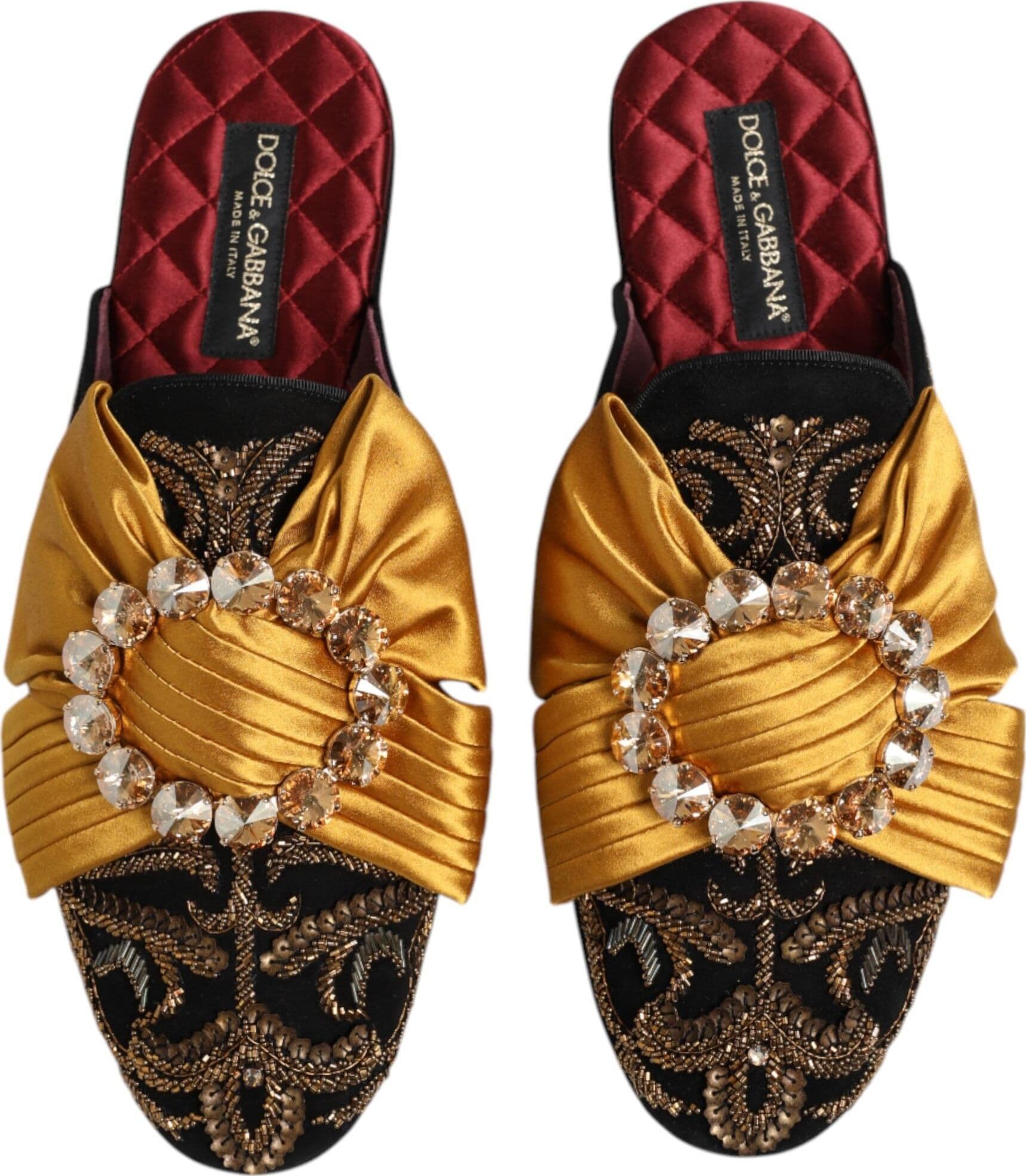 Dolce & Gabbana Multicolor Embellished Flat Sandals Shoes - 2