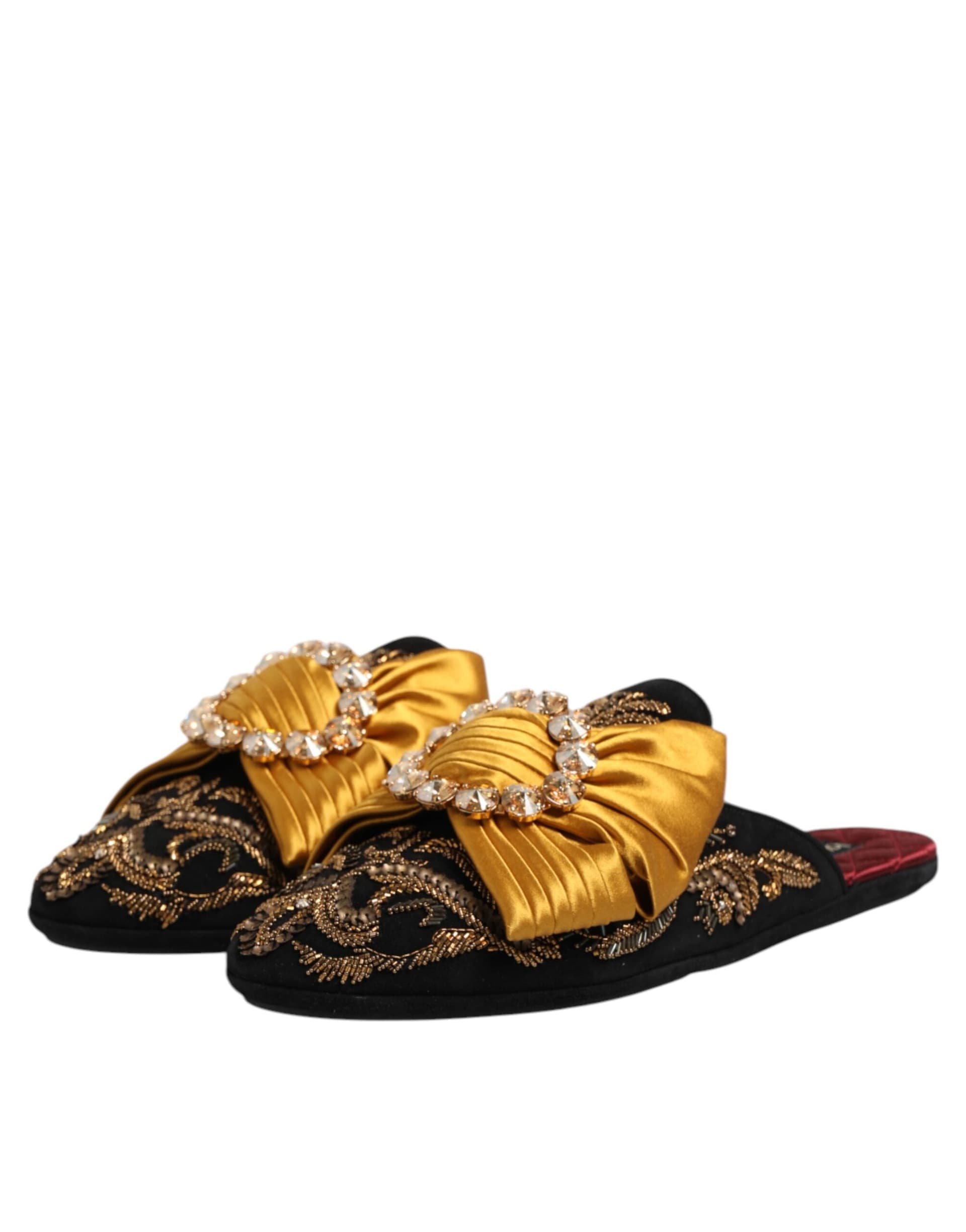 Dolce & Gabbana Multicolor Embellished Flat Sandals Shoes - 3