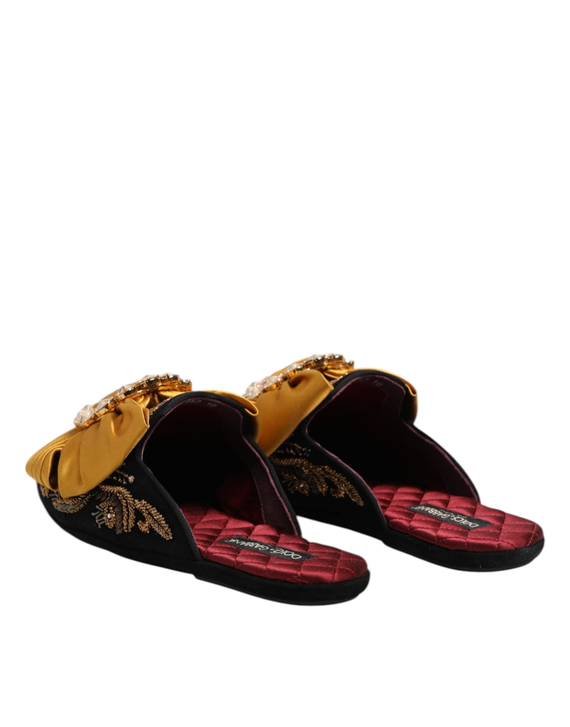 Dolce & Gabbana Multicolor Embellished Flat Sandals Shoes - 4
