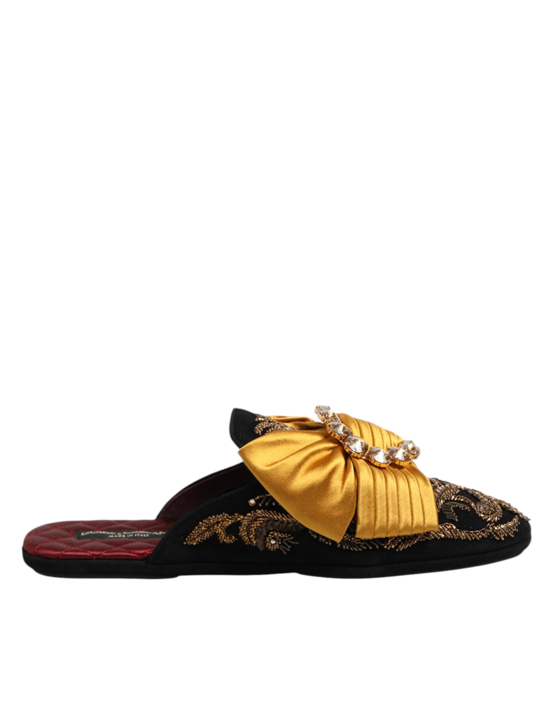 Dolce & Gabbana Multicolor Embellished Flat Sandals Shoes - 6
