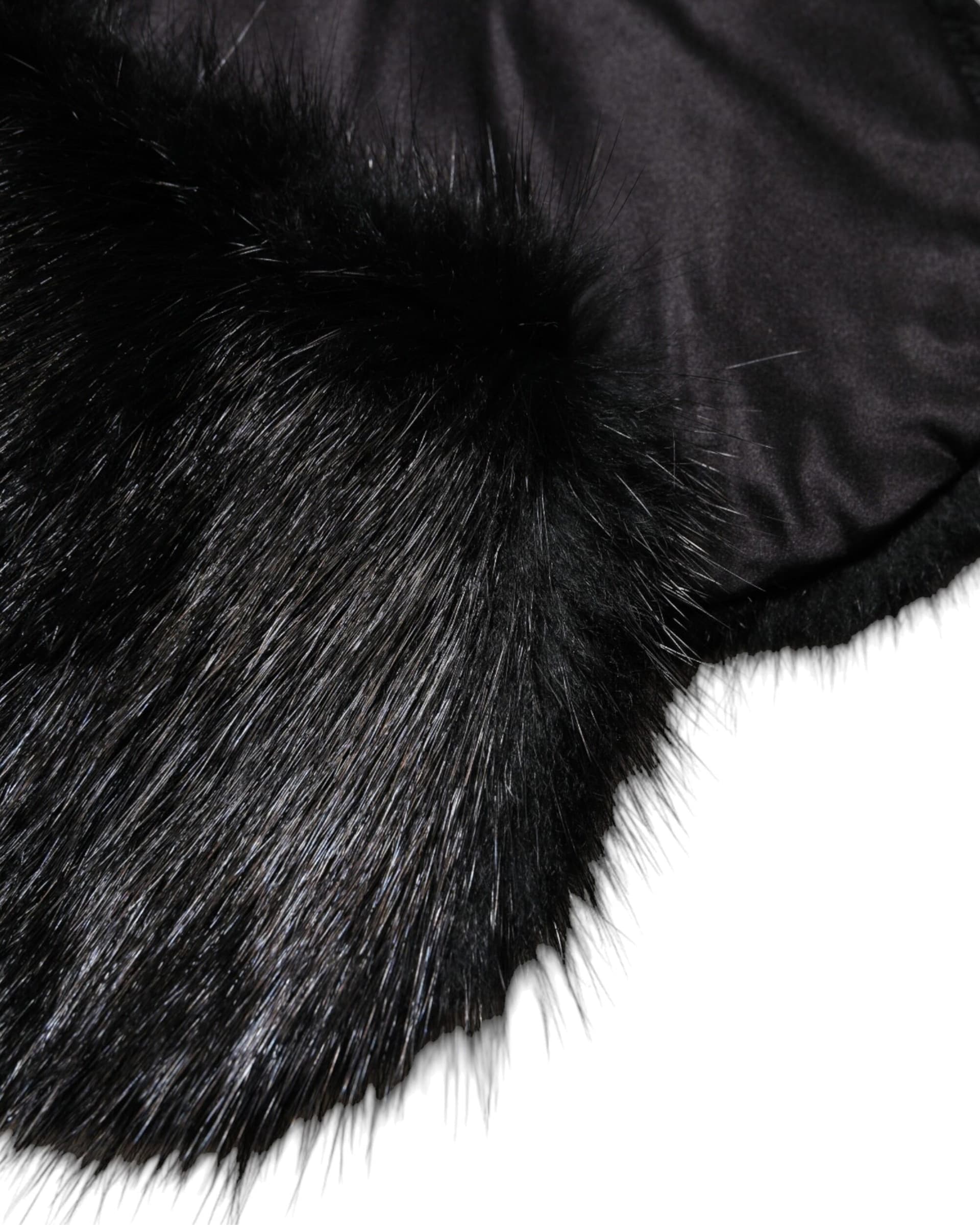 Dolce & Gabbana Black Fur Shawl Neck Wrap Cover Collar Scarf - 3