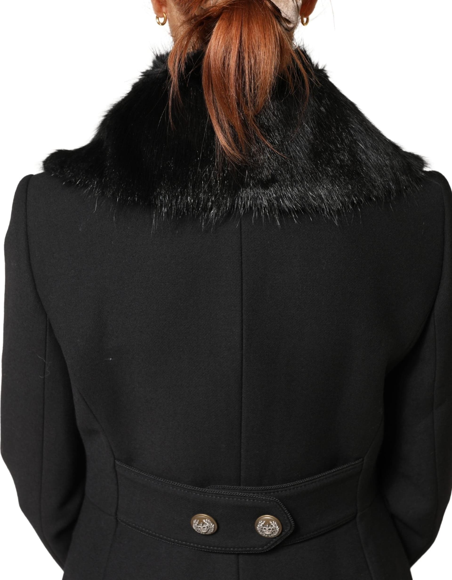 Dolce & Gabbana Black Fur Shawl Neck Wrap Cover Collar Scarf - 4