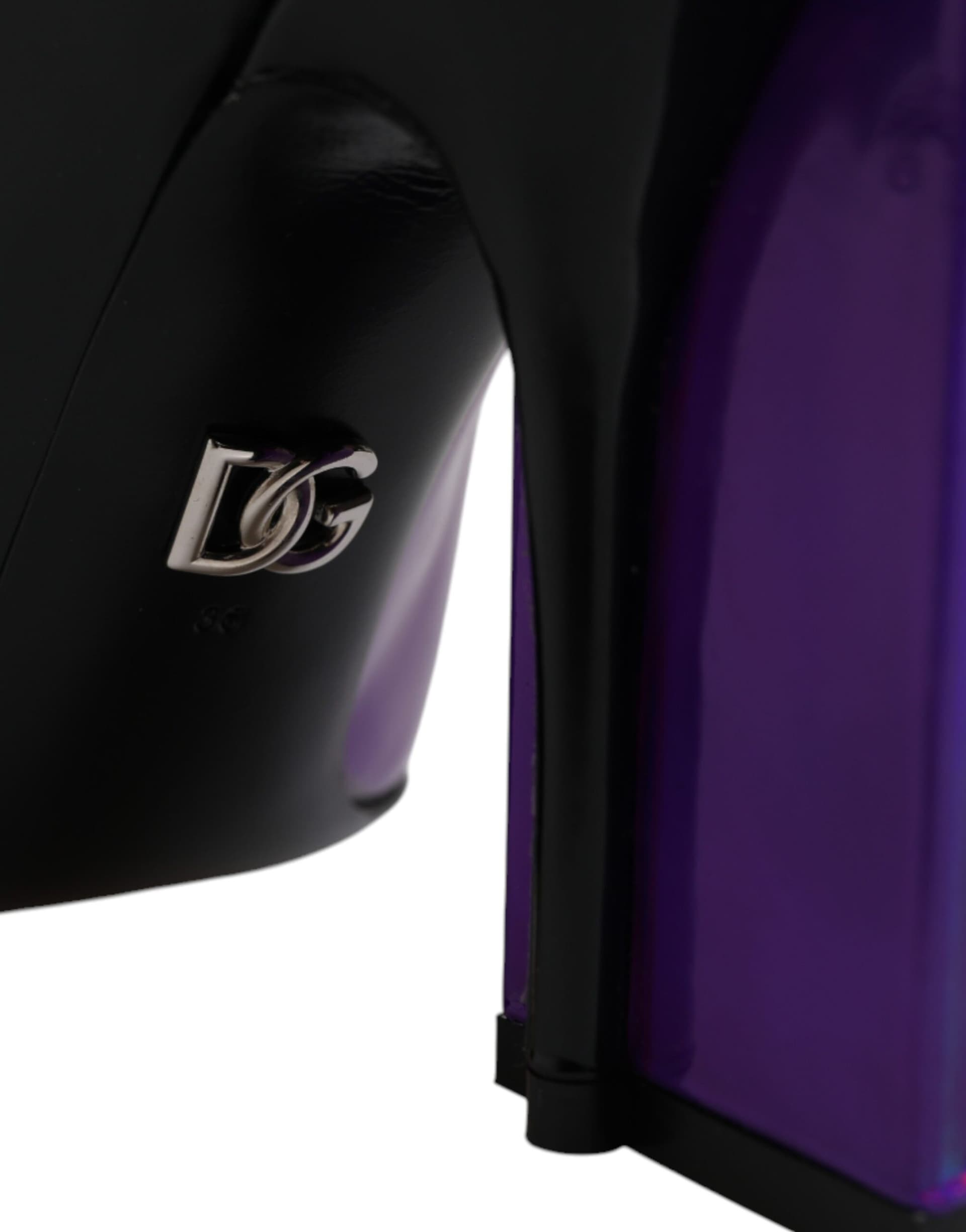 Dolce & Gabbana Purple Black Pointed Ankle Boots Shoes - 5