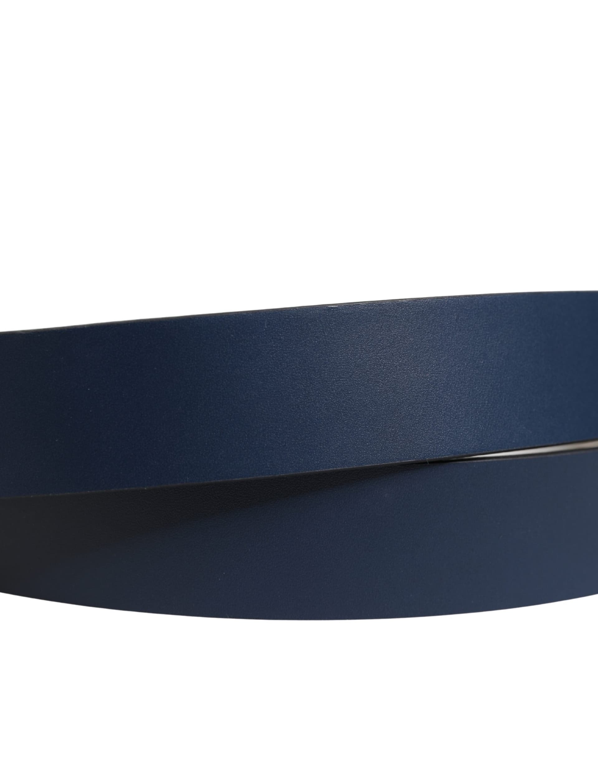 Dolce & Gabbana Men Blue Calf Leather Logo Metal Buckle Belt - 5