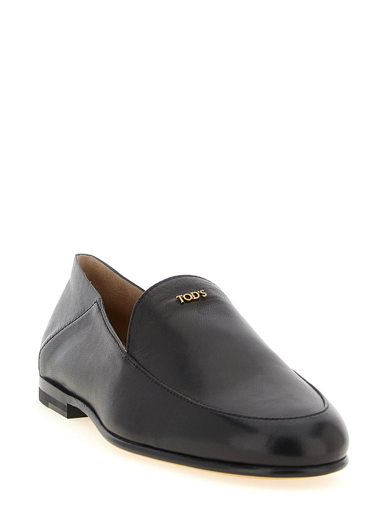 Tod's Black Lamb Leather Slip-On Loafers - 2