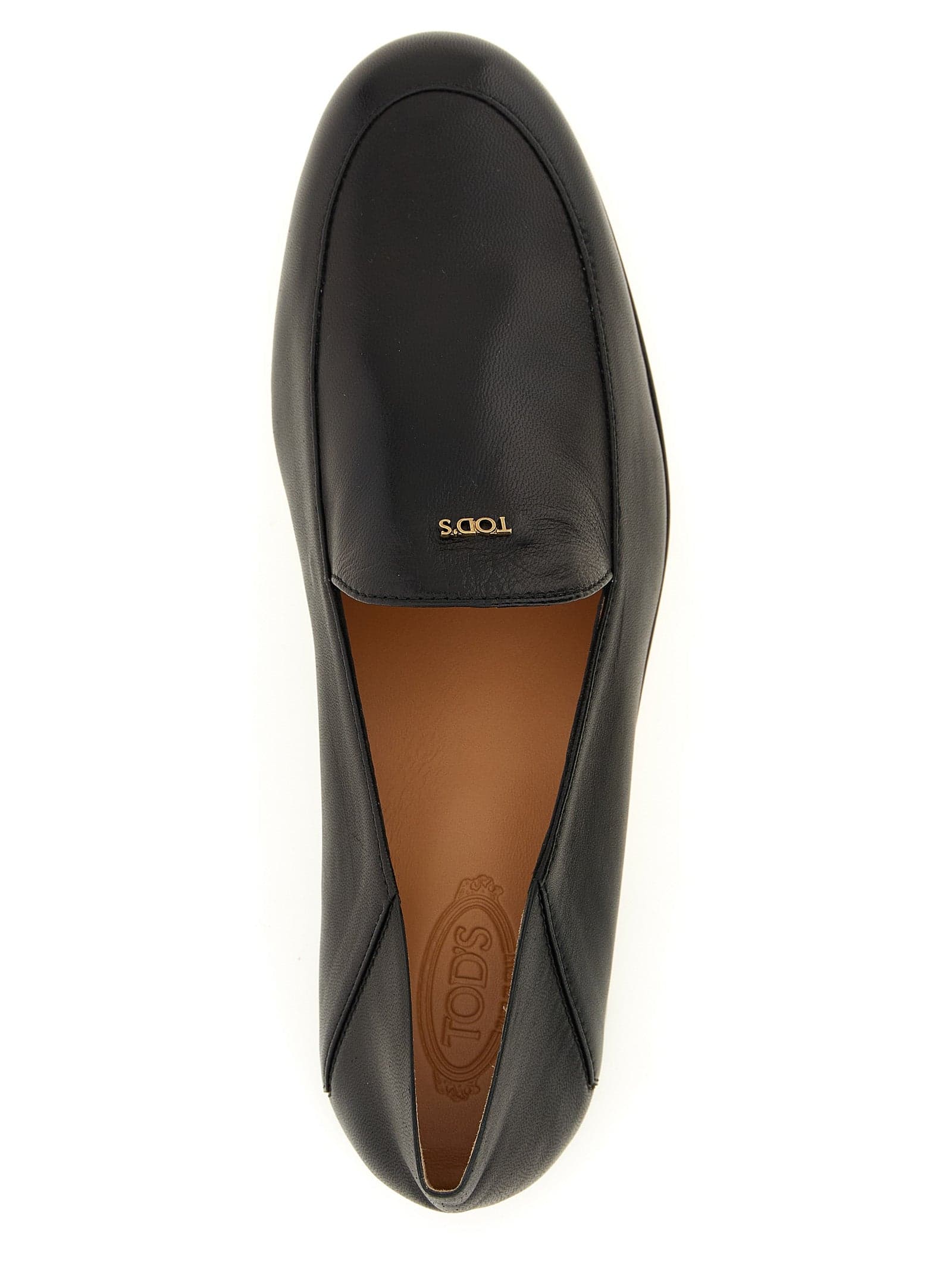 Tod's Black Lamb Leather Slip-On Loafers - 4