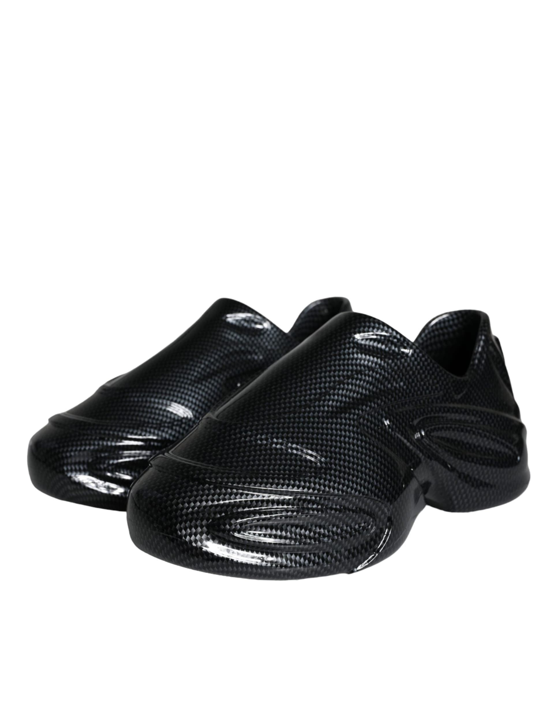 Dolce & Gabbana Black Foiled Rubber Toy Low Top Men Sneakers Shoes - 2
