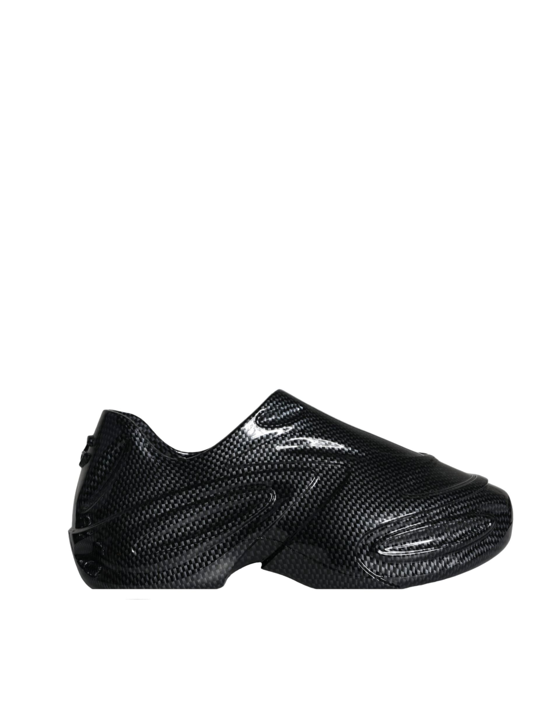 Dolce & Gabbana Black Foiled Rubber Toy Low Top Men Sneakers Shoes - 4